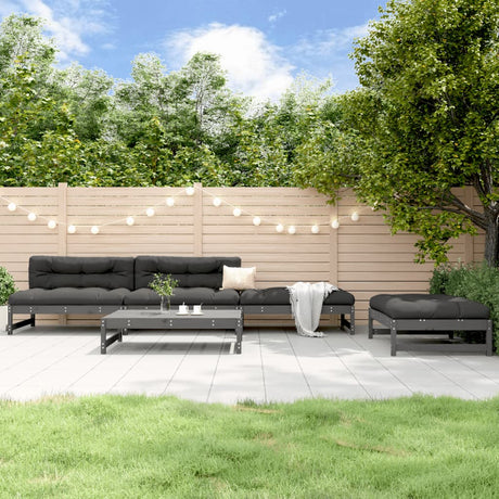 5 Piece Garden Lounge Set Solid Wood Pine