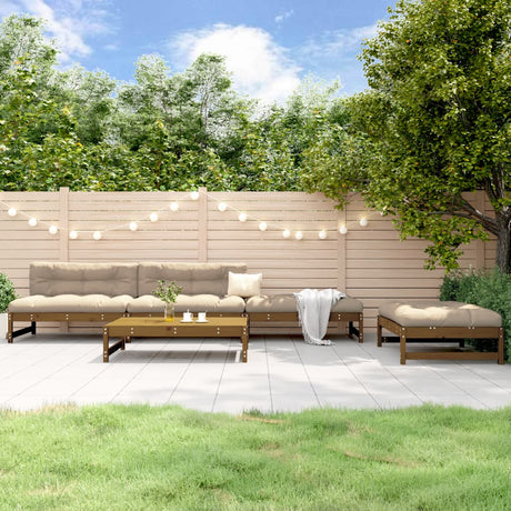 5 Piece Garden Lounge Set Solid Wood Pine