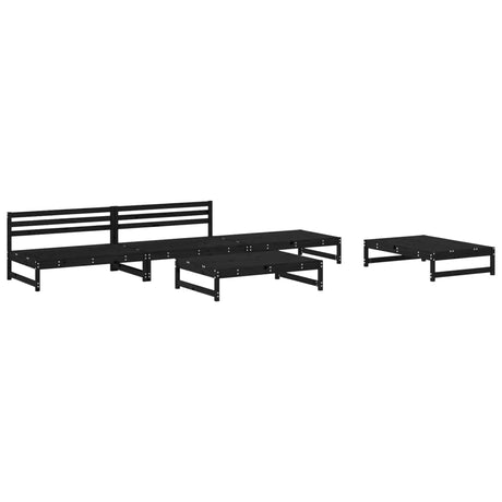 5 Piece Garden Lounge Set Solid Wood Pine