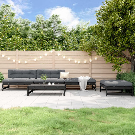 5 Piece Garden Lounge Set Solid Wood Pine