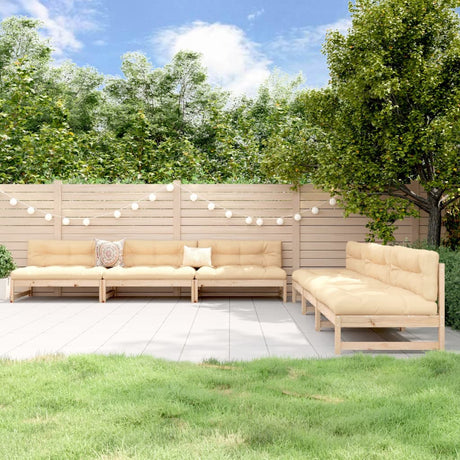 6 Piece Garden Lounge Set Solid Wood Pine