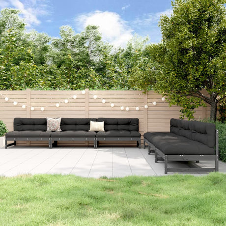 6 Piece Garden Lounge Set Solid Wood Pine