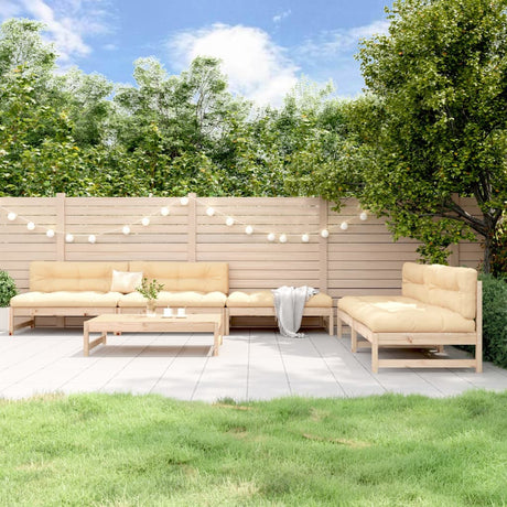 6 Piece Garden Lounge Set Solid Wood Pine