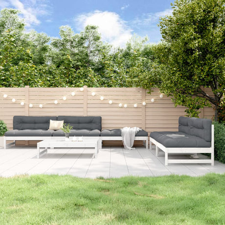 6 Piece Garden Lounge Set Solid Wood Pine