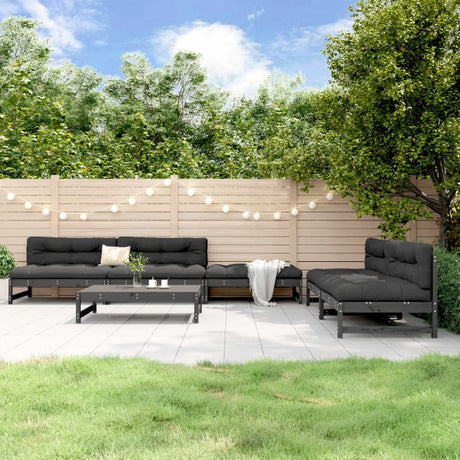 6 Piece Garden Lounge Set Solid Wood Pine