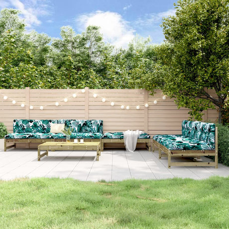 6 Piece Garden Lounge Set Solid Wood Pine