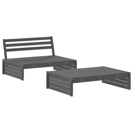 2 Piece Garden Lounge Set Solid Wood Pine
