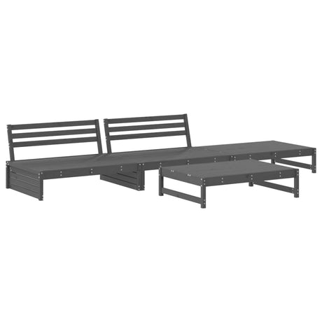 4 Piece Garden Lounge Set Solid Wood Pine