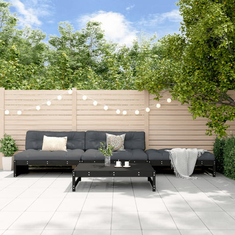4 Piece Garden Lounge Set Solid Wood Pine
