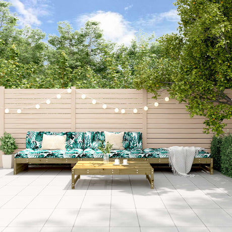 4 Piece Garden Lounge Set Solid Wood Pine