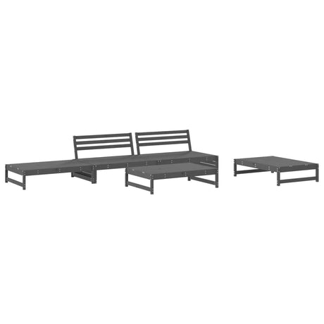 5 Piece Garden Lounge Set Solid Wood Pine