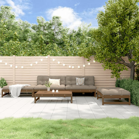 5 Piece Garden Lounge Set Solid Wood Pine