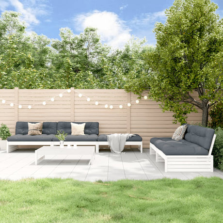6 Piece Garden Lounge Set Solid Wood Pine