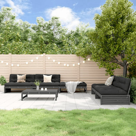 6 Piece Garden Lounge Set Solid Wood Pine