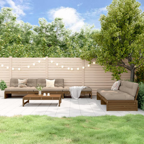 6 Piece Garden Lounge Set Solid Wood Pine