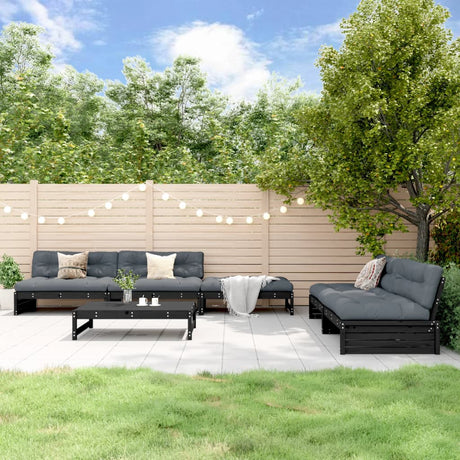 6 Piece Garden Lounge Set Solid Wood Pine