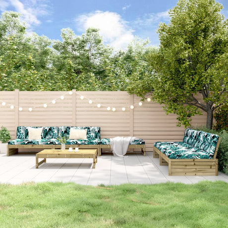 6 Piece Garden Lounge Set Solid Wood Pine
