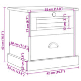 Bedside Cabinet Vigo 42X35X42 Cm Solid Wood Pine