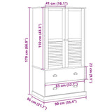 Wardrobe VIGO 90x55x170 cm Solid Wood Pine