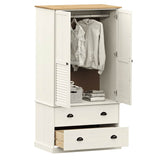 Wardrobe VIGO White 90x55x170 cm Solid Wood Pine