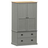 Wardrobe VIGO Grey 90x55x170 cm Solid Wood Pine