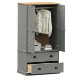 Wardrobe VIGO Grey 90x55x170 cm Solid Wood Pine