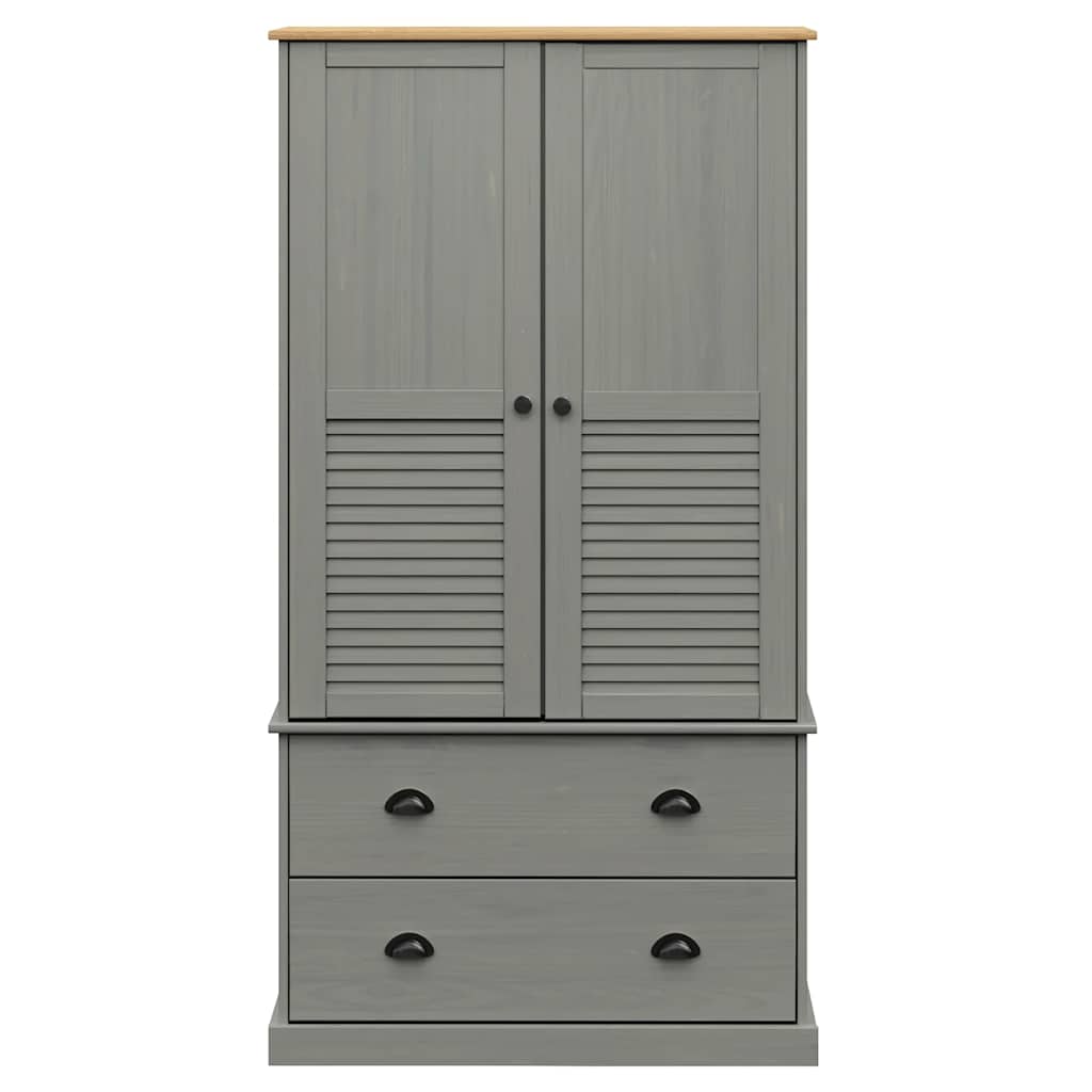 Wardrobe VIGO Grey 90x55x170 cm Solid Wood Pine