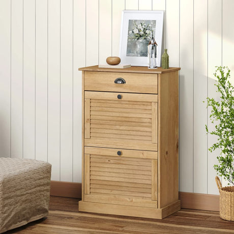 Shoe Cabinet Vigo 60X35X96 Cm Solid Wood Pine