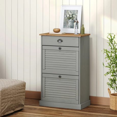 Shoe Cabinet Vigo 60X35X96 Cm Solid Wood Pine