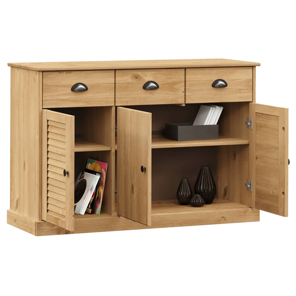 Sideboard With Drawers Vigo 113X40X75 Cm Solid Wood Pine