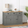 Sideboard With Drawers Vigo 113X40X75 Cm Solid Wood Pine