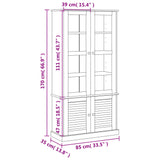 Glass Display Cabinet Vigo 85X35X170 Cm Solid Wood Pine