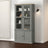 Glass Display Cabinet Vigo 85X35X170 Cm Solid Wood Pine