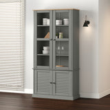 Glass Display Cabinet Vigo 85X35X170 Cm Solid Wood Pine
