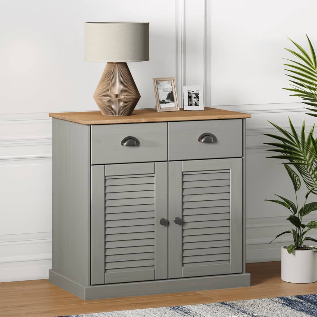 Sideboard With Drawers Vigo 78X40X75 Cm Solid Wood Pine