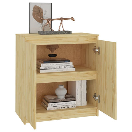 Side Cabinet 60X36X65 Cm Solid Wood Pine