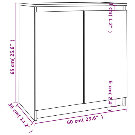 Side Cabinet 60X36X65 Cm Solid Wood Pine