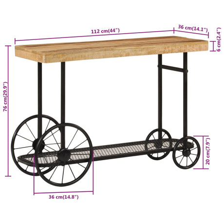 Console Table 112X36X76 Cm Solid Wood Mango And Iron