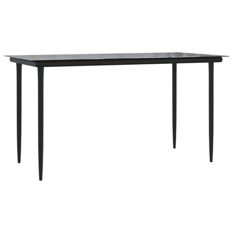 7 Piece Garden Dining Set Black Textilene And Steel