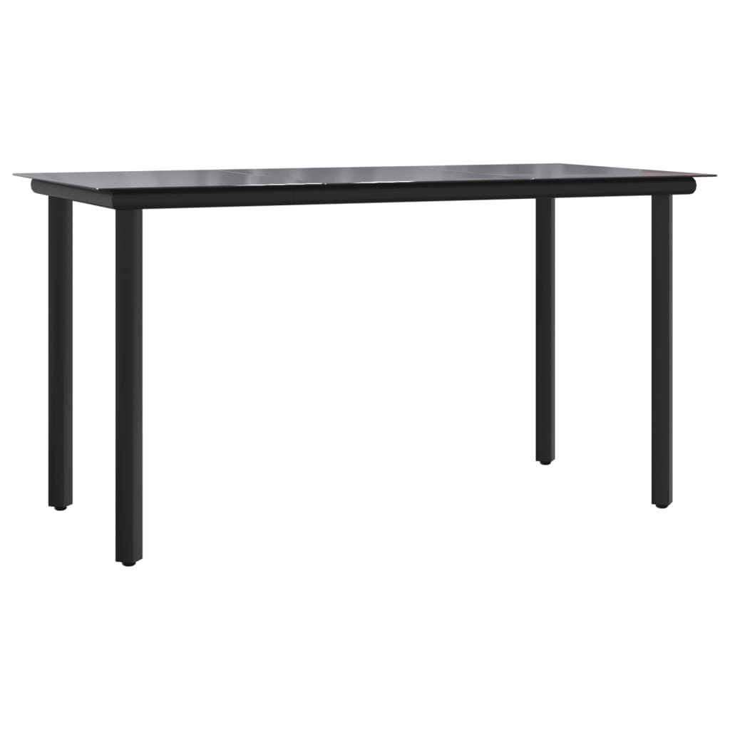 5 Piece Garden Dining Set Black Textilene And Steel