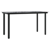 5 Piece Garden Dining Set Black Textilene And Steel