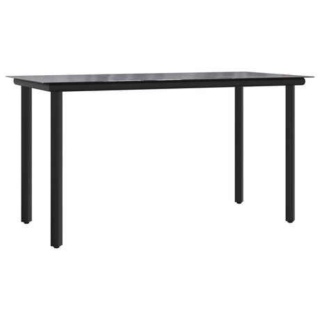 5 Piece Garden Dining Set Black Textilene And Steel