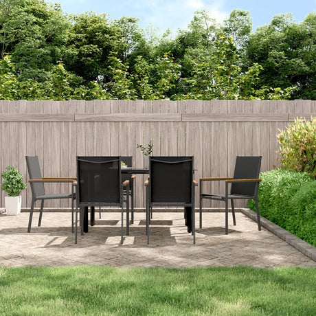Garden Chairs 2 Pcs Black 55X61.5X90 Cm Textilene And Steel