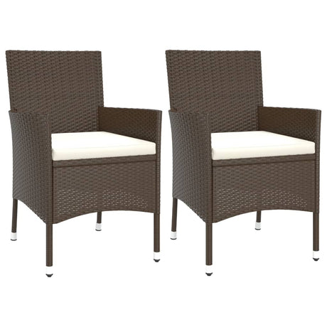 3 Piece Garden Bistro Set With Cushions Poly Rattan
