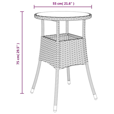 3 Piece Garden Bistro Set With Cushions Poly Rattan
