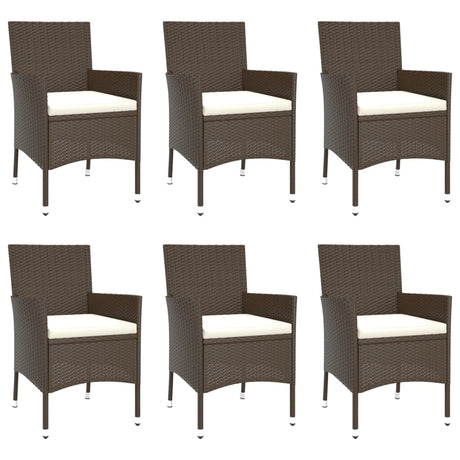 7 Piece Garden Dining Set With Cushions Poly Rattan