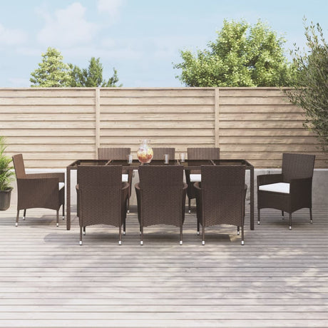 7 Piece Garden Dining Set With Cushions Poly Rattan