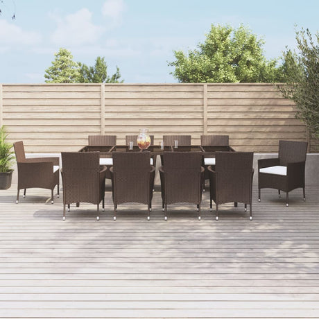 7 Piece Garden Dining Set With Cushions Poly Rattan