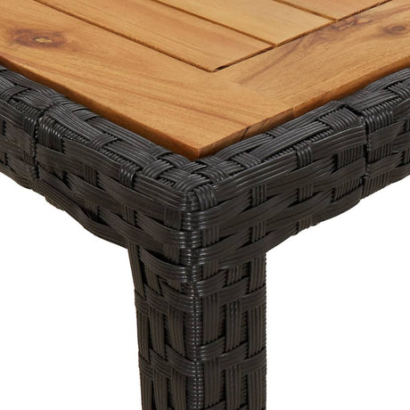 7 Piece Garden Dining Set With Cushions Black Poly Rattan