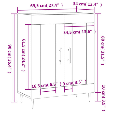 Sideboard 69.5X34X90 Cm Engineered Wood